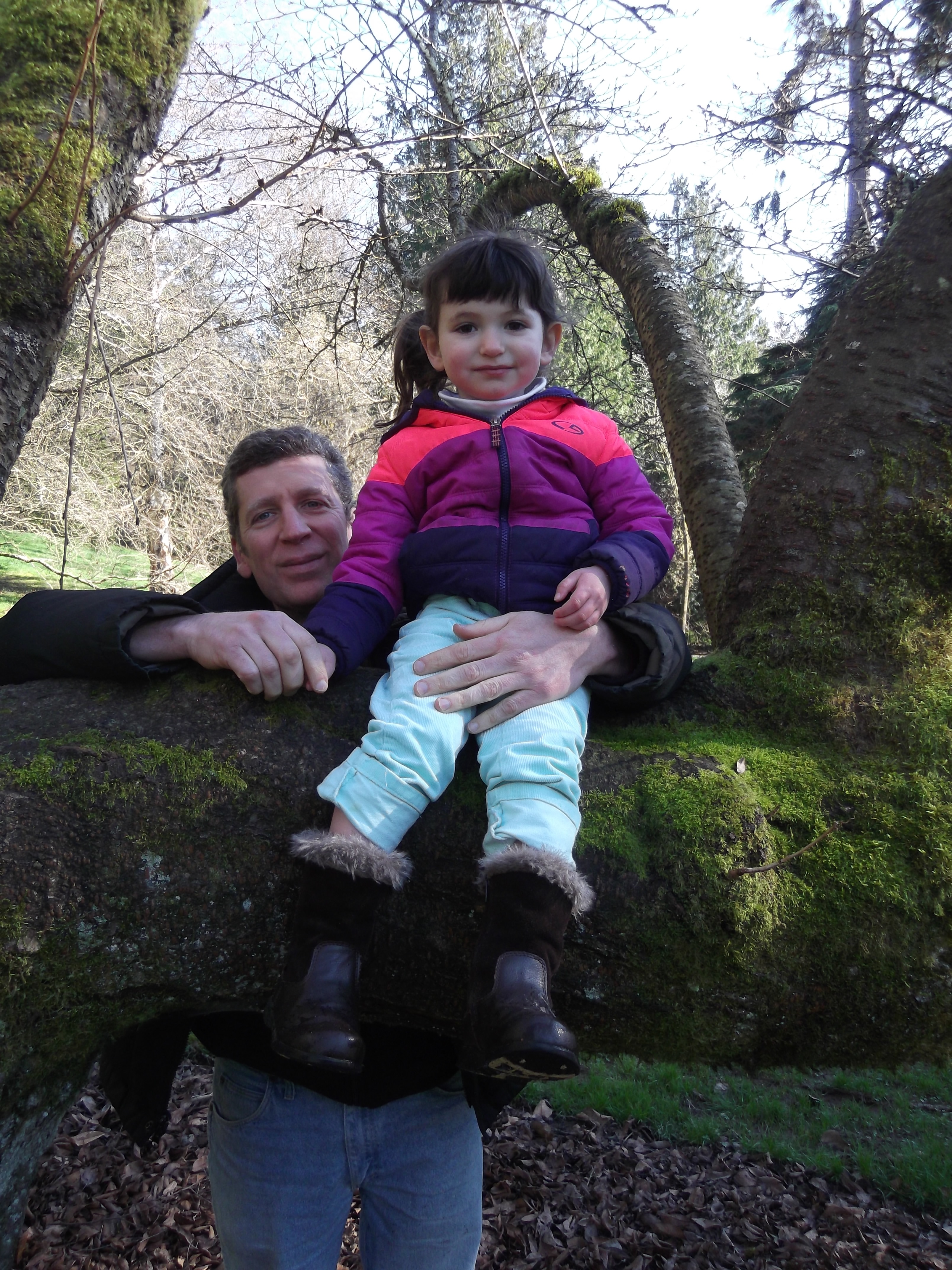 Polina and dad at his favorite tree.