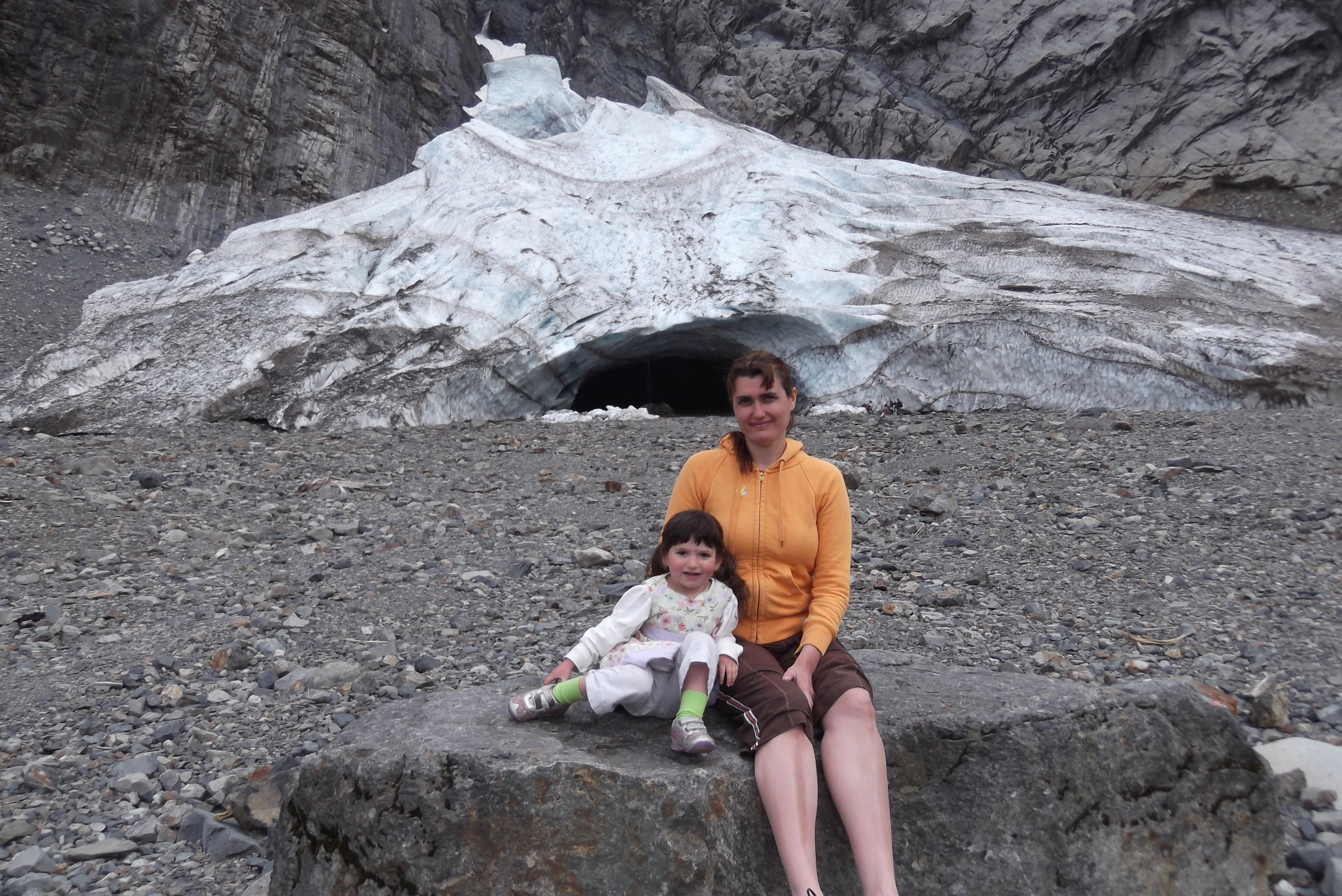 The ice cave.  There used to be several but this is the only one left on the trail.  The ice cave used to be closer to the rock we are sitting on.