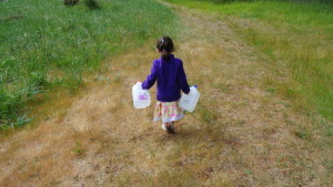 Carrying water in May 2015.