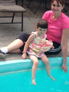 Chilling by the pool on a hot summer day in late August. 