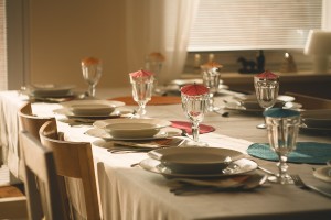 Empty dinner table