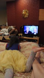 Polina watching the RNC national convention.