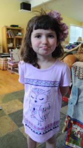 August 16- Modeling her new t-shirt. Thanks Aunt Terry!