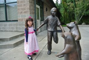 September 6- Making friends at the library.